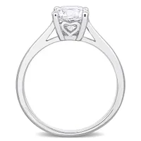 Julianna B Sterling Silver Created White Sapphire Solitaire Ring