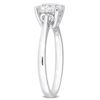 Julianna B Sterling Silver Created White Sapphire Solitaire Ring