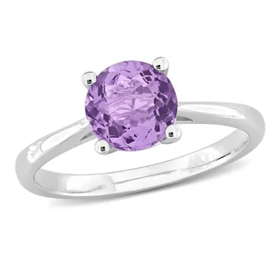 Julianna B Sterling Silver Amethyst Solitaire Ring
