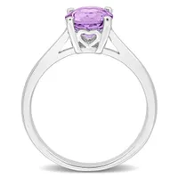 Julianna B Sterling Silver Amethyst Solitaire Ring