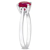 Julianna B Sterling Silver Created Ruby Solitaire Ring