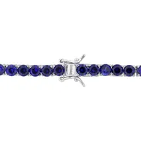 Julianna B Sterling Silver Created Sapphire 7.25" Bracelet