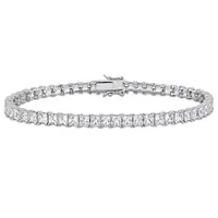 Julianna B Sterling Silver Created White Sapphire 9" Bracelet