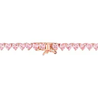 Julianna B Rose Plated Sterling Silver Pink Cubic Zirconia Tennis 18" Necklace