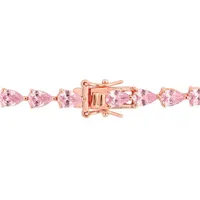 Julianna B Rose Plated Sterling Silver Pink Cubic Zirconia 7.25" Bracelet