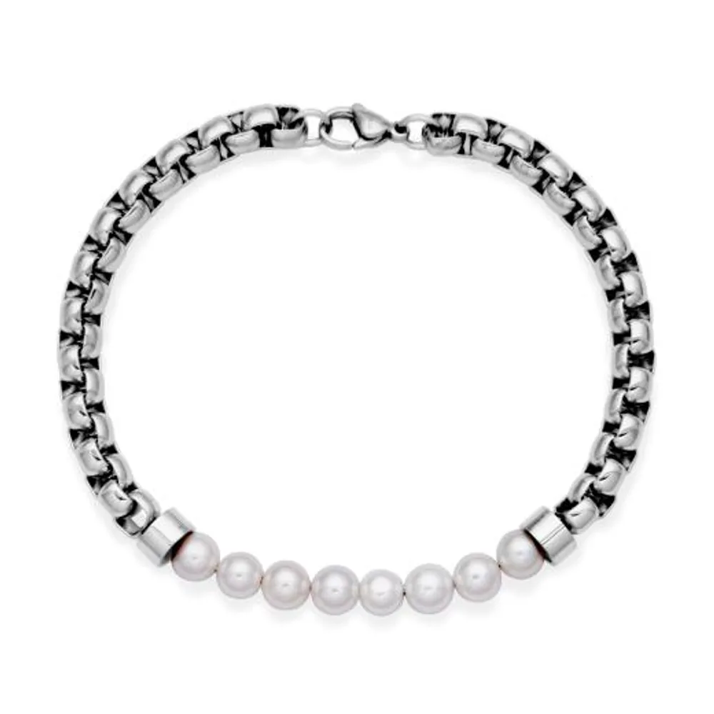 SteelX Stainless Steel Shell Pearl Bracelet