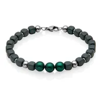 SteelX Stainless Steel Green Shell Pearl Bracelet