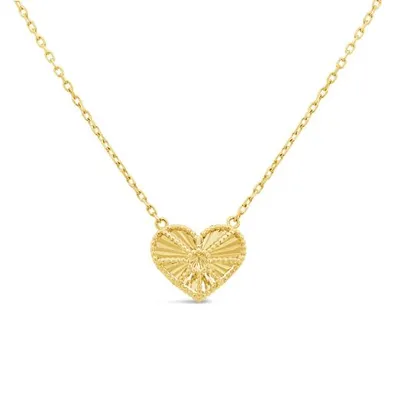 10K Yellow Gold Heart 18" Necklace