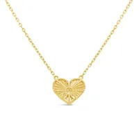 10K Yellow Gold Heart 18" Necklace