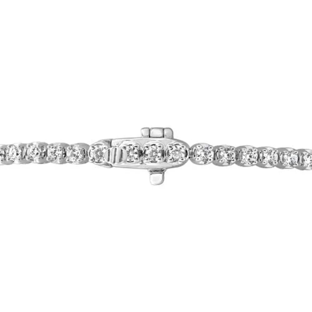 New Brilliance 10K White Gold Lab Grown 2.05CTW Diamond Tennis Bracelet