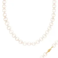 14K Yellow Gold 10-11mm 20" White Freshwater Pearl Necklace