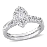 Julianna B 14K White Gold 0.49CTW Diamond Marquise Shaped Bridal Set