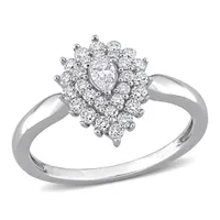 Julianna B 14K White Gold 0.48CTW Diamond Pear Shaped Bridal Ring