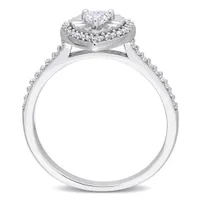 Julianna B 14K White Gold 0.19CTW Diamond Halo Heart Ring