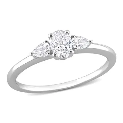 Julianna B 14K White Gold 0.49CTW Diamond Three-Stone Ring