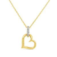 Loving Hearts 10K Gold Diamond Heart Pendant