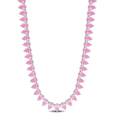 Julianna B Created Pink Sapphire 18" Tennis Necklace