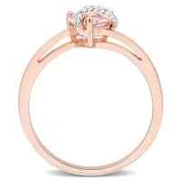 Julianna B Pink Plated Sterling Silver Morganite and Diamond Heart Ring