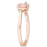 Julianna B Pink Plated Sterling Silver Morganite and Diamond Heart Ring