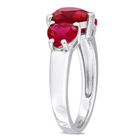 Julianna B Sterling Silver Created Ruby Heart Ring