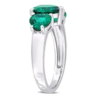 Julianna B Sterling Silver Created Emerald Heart Ring