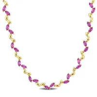 Julianna B Yellow Plated Sterling Silver Created Sapphire Necklace