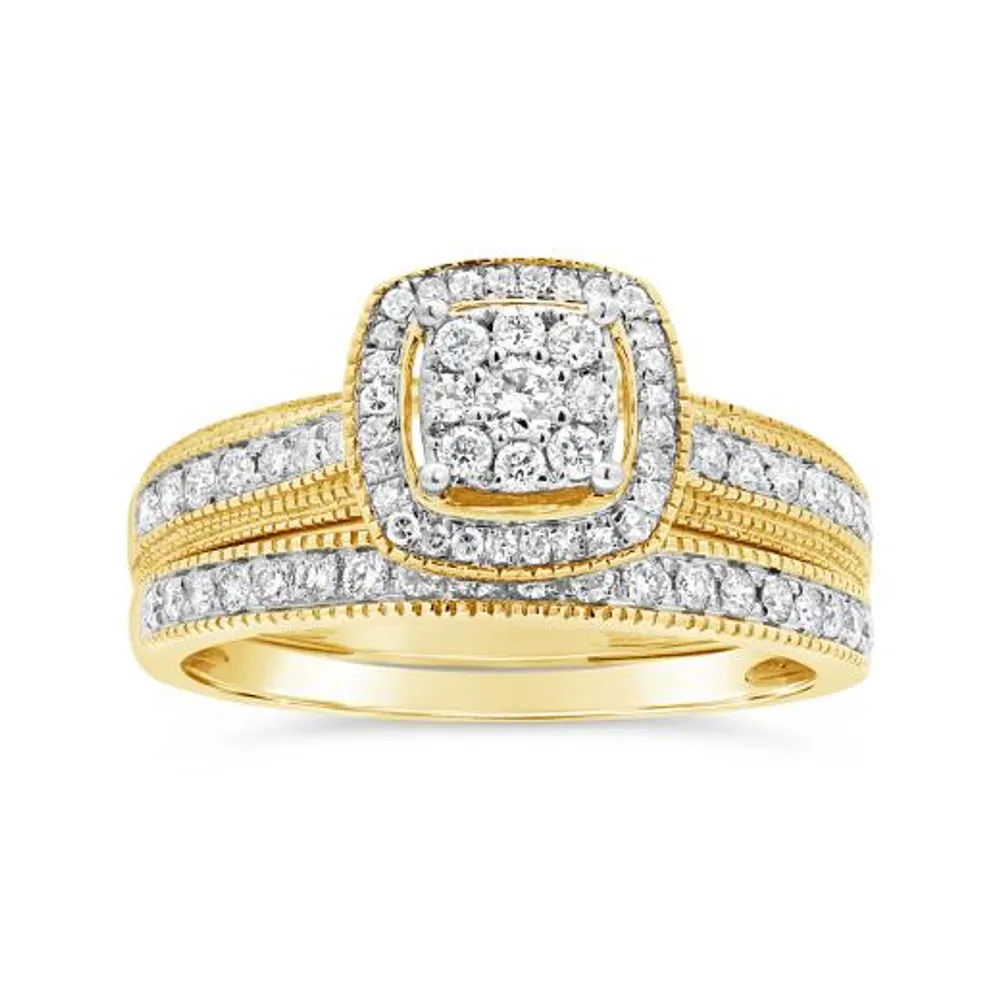 10K Yellow Gold 0.50CTW Diamond Bridal Set