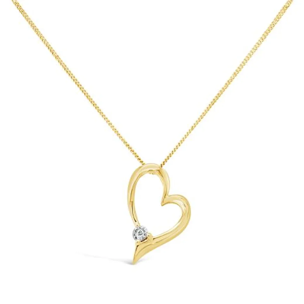 Glacier Fire 10K Yellow Gold Canadian Diamond Heart Pendant