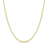 10K Yellow Gold 20" 2.1mm Semi-Solid Miami Cuban Chain