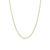 10K Yellow Gold with White Accent 2.0mm Rope 20" Chain