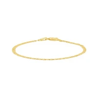 10K Yellow Gold 2mm Flat Concave Anchor 7.5" Bracelet