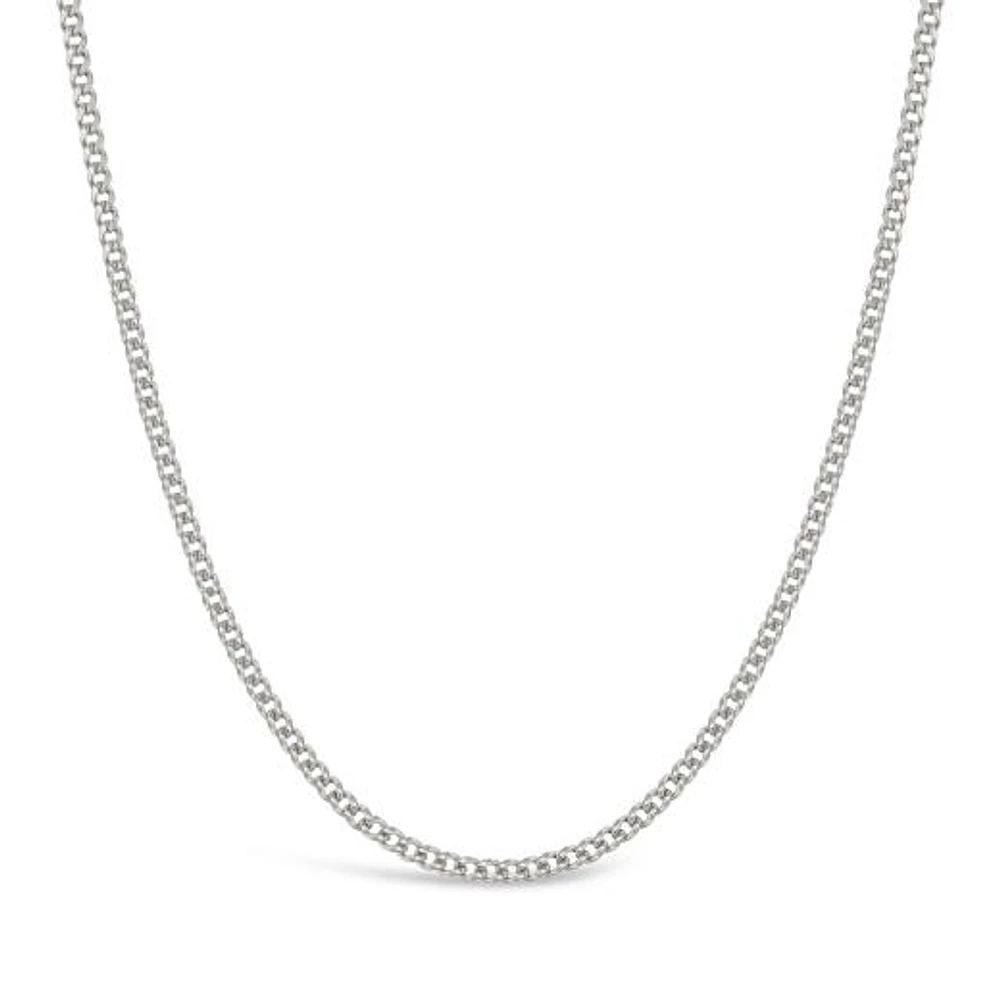 10K White Gold 24" Semi-Solid Miami Cuban Chain