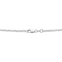 10K White Gold 18" 1.4mm Solid Square Wheat Chain