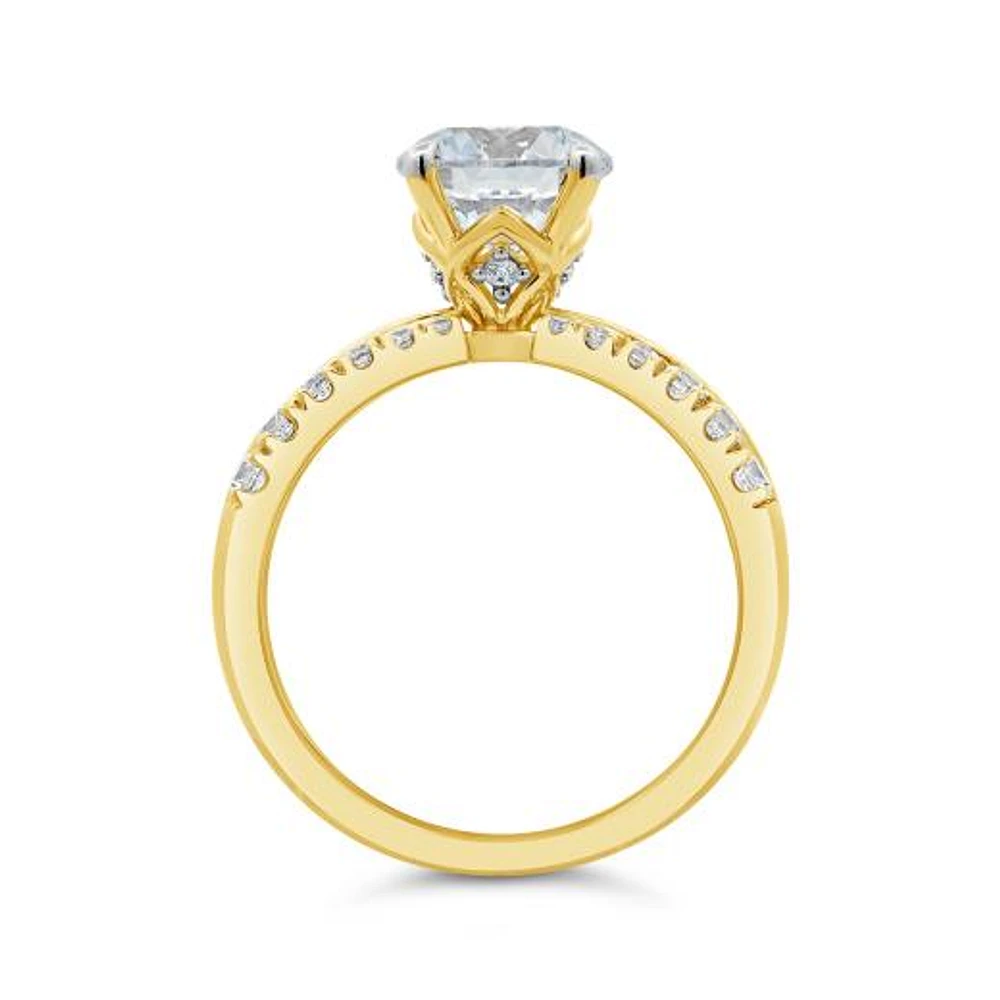 New Brilliance 14K Yellow Gold Lab Grown 2.50CTW Diamond Bridal Ring
