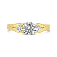 New Brilliance 14K Yellow Gold Lab Grown 1.25CTW Solitaire Ring with Accents