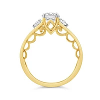 New Brilliance 14K Yellow Gold Lab Grown 1.25CTW Solitaire Ring with Accents