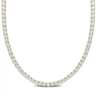 Julianna B Yellow Plated Sterling Silver Created White Sapphire 17" Necklace