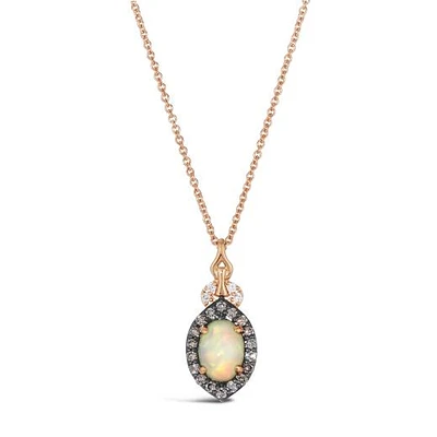 Le Vian 14K Strawberry Gold Neopolitan Opal Diamond Pendant