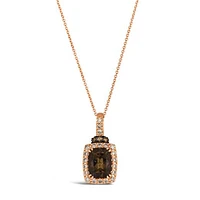 Le Vian 14K Strawberry Gold Chocolate Quartz Diamond Pendant