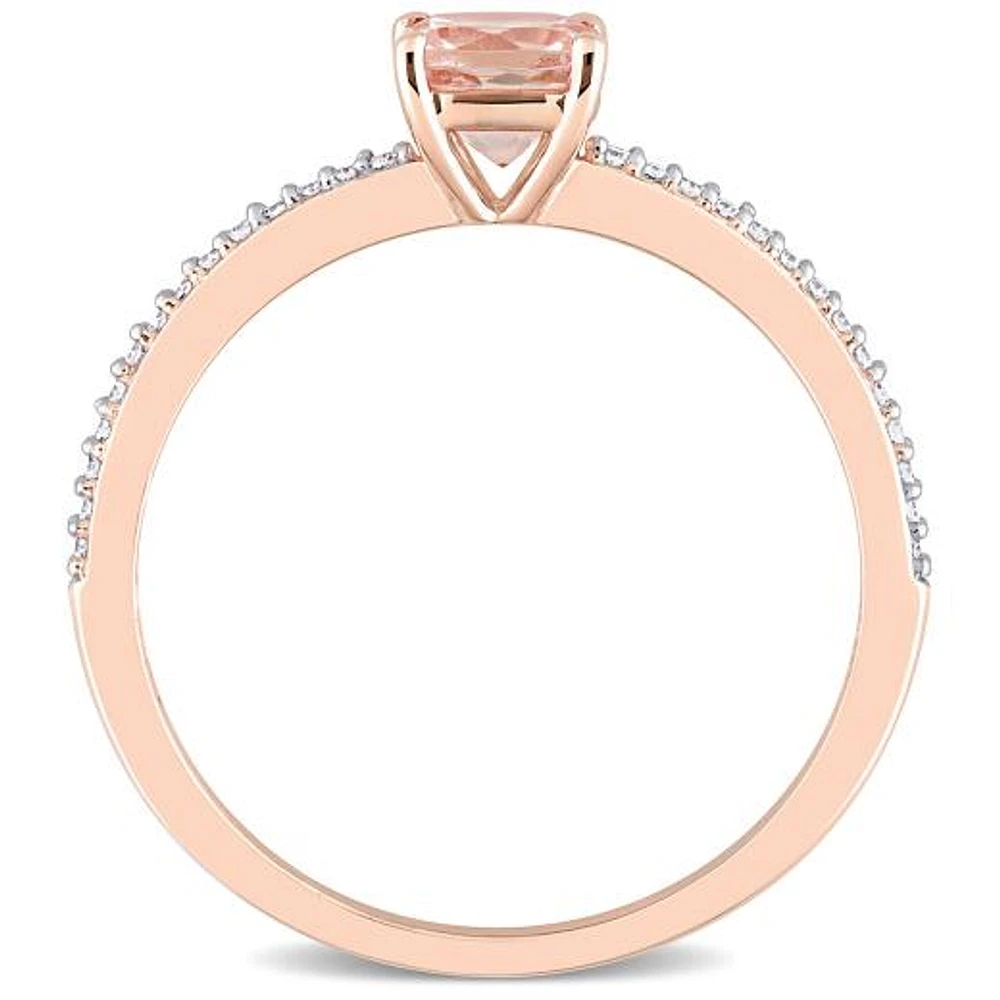 Julianna B 10K Rose Gold Morganite and Diamond Ring