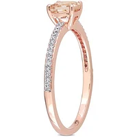 Julianna B 10K Rose Gold Morganite and Diamond Ring