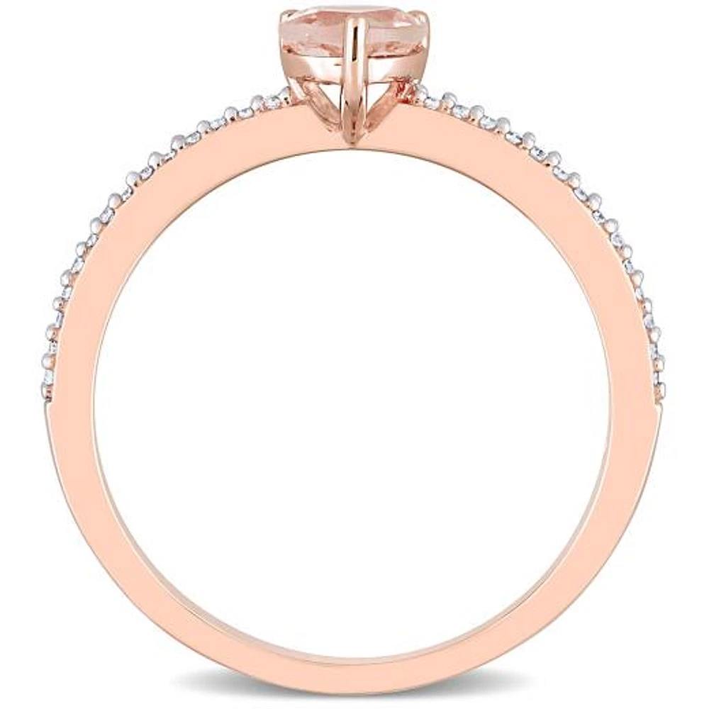 Julianna B 10K Rose Gold Morganite and Diamond Ring