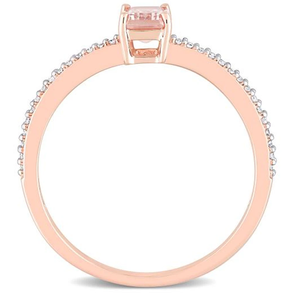 Julianna B 10K Rose Gold Morganite and Diamond Ring