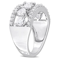 Julianna B Sterling Silver Created White Sapphire Ring