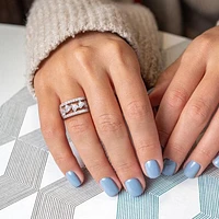 Julianna B Sterling Silver Created White Sapphire Ring