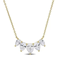 Julianna B Yellow Plated Sterling Silver Created White Sapphire Necklace