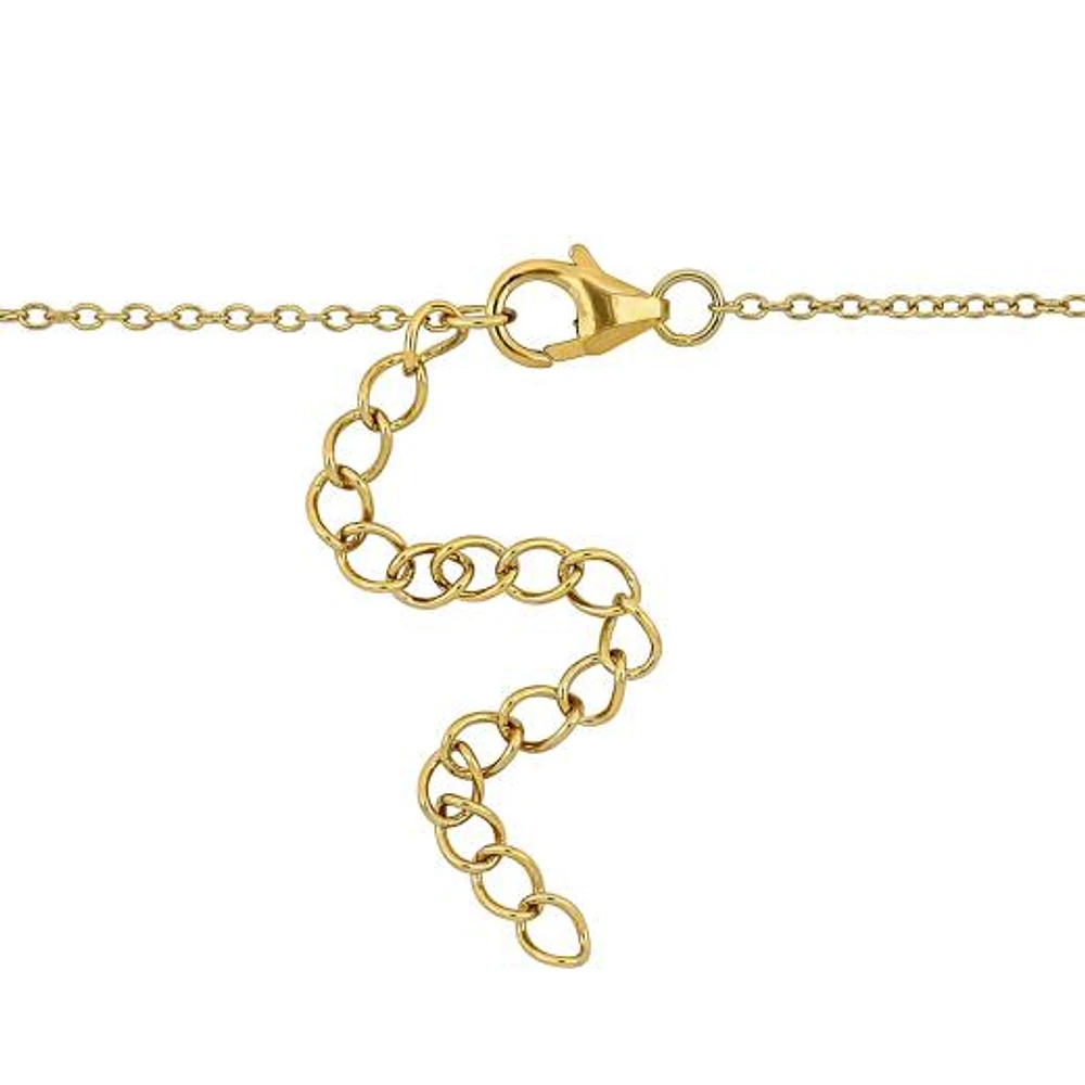 Julianna B Yellow Plated Sterling Silver Created White Sapphire Necklace