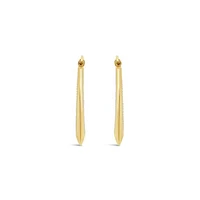 14K Yellow Gold 19mm Beaded Hoop Earrings