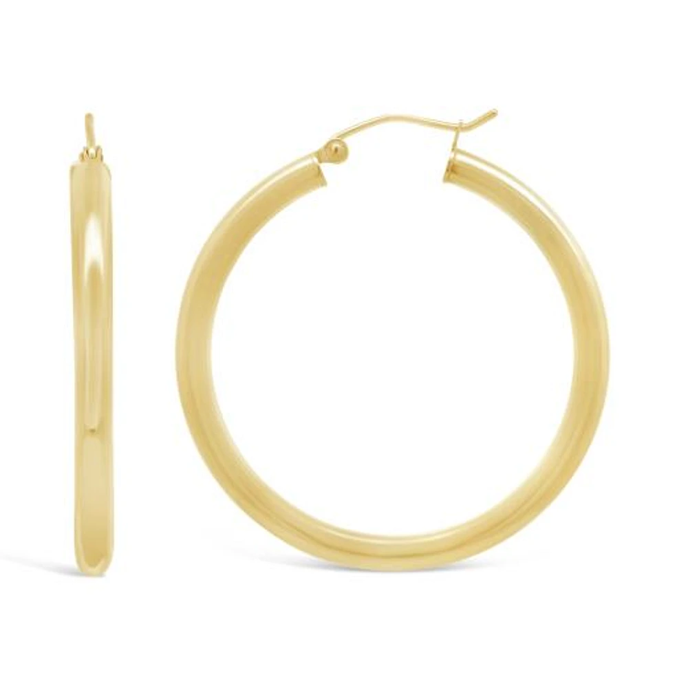 14K Yellow Gold 35mm Hoop Earrings