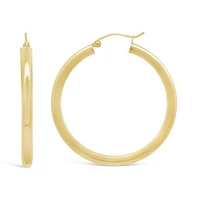 14K Yellow Gold 35mm Hoop Earrings